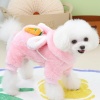 Pembe Renk Havuç Figürlü Çanta Detaylı  Peluş XL Köpek Tulum