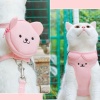 Pembe Renk Ayıcık Figürlü Çanta Detaylı Bel Göğüs Ayarlanabilir Kedi/Köpek Tasma