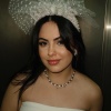 Beyaz Renk Bride Yazılı İnci Detaylı Tüllü Gelin Taç