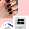 10lu Siyah Renk Kadife Takma Tırnak Set (Yapıştırıcılı)