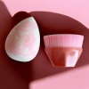 Pembe Renk Makyaj Süngeri /Fırça Set