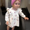 Pembe Renk Kurdele Ve Çiçek Detaylı Çocuk Saç Bonesi Ve Çorap Set