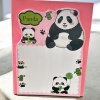 Pembe Renk Panda Figürlü Yapışkanlı Not Kağıdı