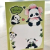 Yeşil Renk Panda Figürlü Yapışkanlı Not Kağıdı