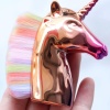 Altın Renk Unicorn Figürlü Allık/Makyaj Fırçası