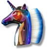 Karışık Renk Unicorn Figürlü Allık/Makyaj Fırçası