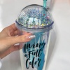 Mavi Renk Living İn Full Color Yazılı Pipetli Suluk