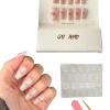 Pembe Renk 10lu Kalp Figürlü Jel Görünümlü Takma Tırnak Set (Yapıştırıcılı)