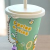 Yeşil Renk Milkshake Figürlü Anahtarlık Detaylı Kutulu Islak Mendil