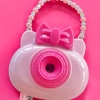 Pembe Renk Kamera Figürlü Havlu Toka Set