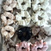 12li Karışık Renk Kurdele Detaylı Peluş Simit Toka Set