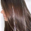 Gri Renk Simli Yan Postiş Hair Tinsel Shiny Hair (50 Cm)