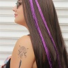 Mor Renk Simli Yan Postiş Hair Tinsel Shiny Hair (50 Cm)