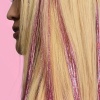 Açık Pembe Renk Simli Yan Postiş Hair Tinsel Shiny Hair (50 Cm)