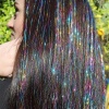 Karışık Renk Simli Yan Postiş Hair Tinsel Shiny Hair (50 Cm)