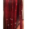 Kırmızı Renk Simli Yan Postiş Hair Tinsel Shiny Hair (50 Cm)