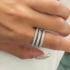 Gümüş Renk Taş Detaylı Ayarlanabilir Yüzük