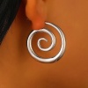 Gümüş Renk Spiral Halka Küpe (Çift)
