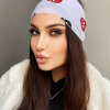Beyaz Renk Kuru Kafa Desenli Unisex Fular