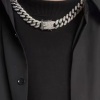 Gümüş Renk Taş Detaylı Unisex VİP Tasarım Kolye