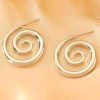 Gümüş Renk Spiral Halka Küpe (Çift)