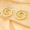 Altın Renk Spiral Halka Küpe (Çift)