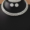 Gümüş Renk Taşlı Küpe/Kolye/Bileklik VİP Set