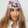 Beyaz Renk Kuru Kafa Desenli Unisex Fular