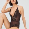 Çıtçıtlı Dantelli Transparan Sırt Çapraz İpli Bodysuit CH1865