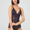 Çıtçıtlı Dantelli Transparan Balensiz Kadın Bodysuit CH1868