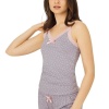 Gri Desenli İnce Askılı Şortlu Pamuklu Pijama Takımı CH1507