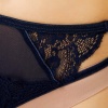 Dantelli Taş ve Tül Detaylı Özel Bölgesi Açık Kadın String Külot CH6110