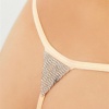 Mikro Saten Ön ve Arka Taş Detaylı Kadın String Külot CH6119