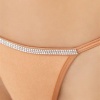 Mikro Saten Ön ve Arka Taş Detaylı Kadın String Külot CH6119