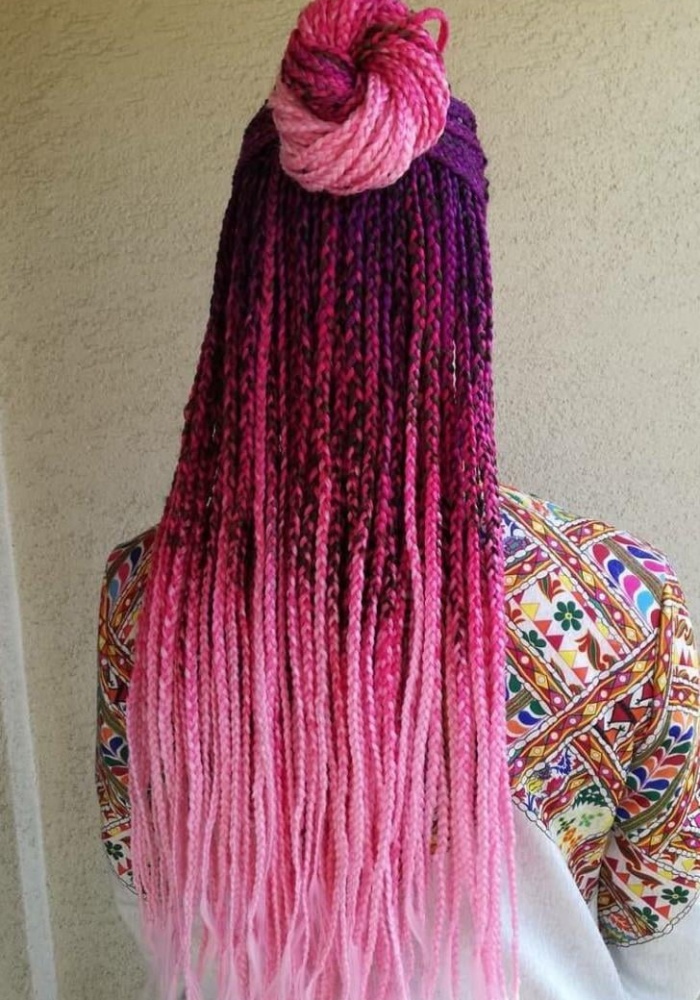 Karışık Renk Afrika Zenci Örgüsü Box Braid Sentetik Saç 60cm 100gr