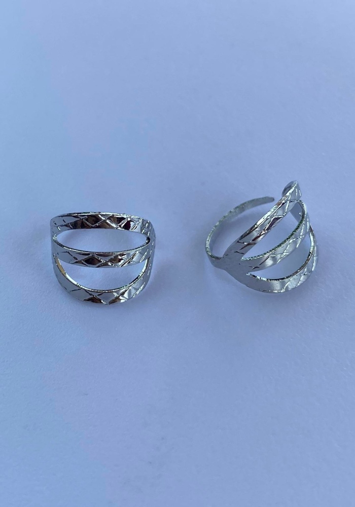 Gümüş Renk Halka Ear Cuff (Çift)