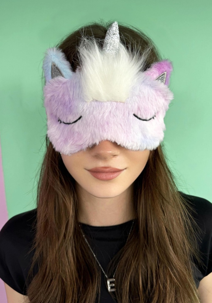 Karışık Renk Unicorn Figürlü Peluş Uyku Bandı