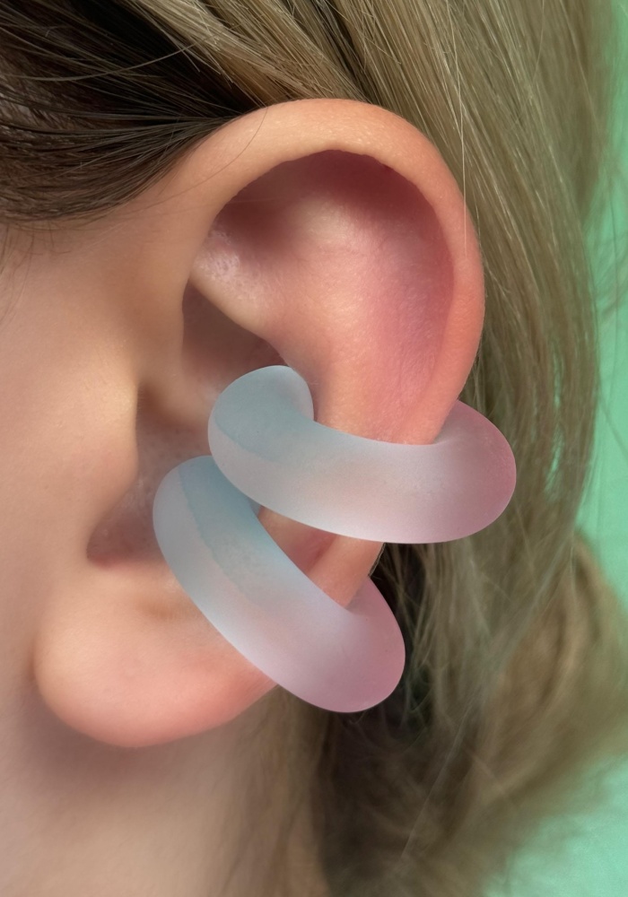 Mavi Ve Pembe Renk Ear Cuff Küpe (Çift)