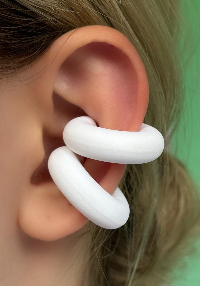 Beyaz Renk Ear Cuff Küpe (Çift)
