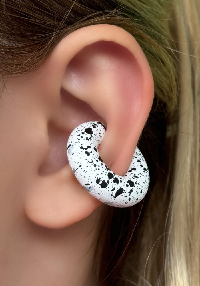Beyaz Renk Ear Cuff Küpe (Çift)