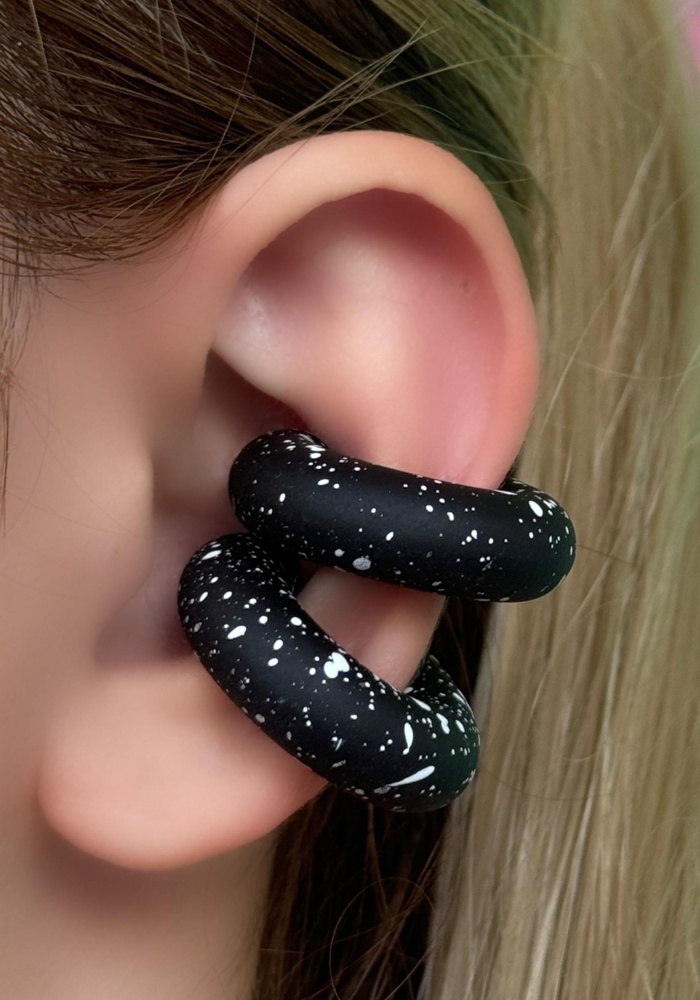 Siyah Renk Ear Cuff Küpe (Çift)