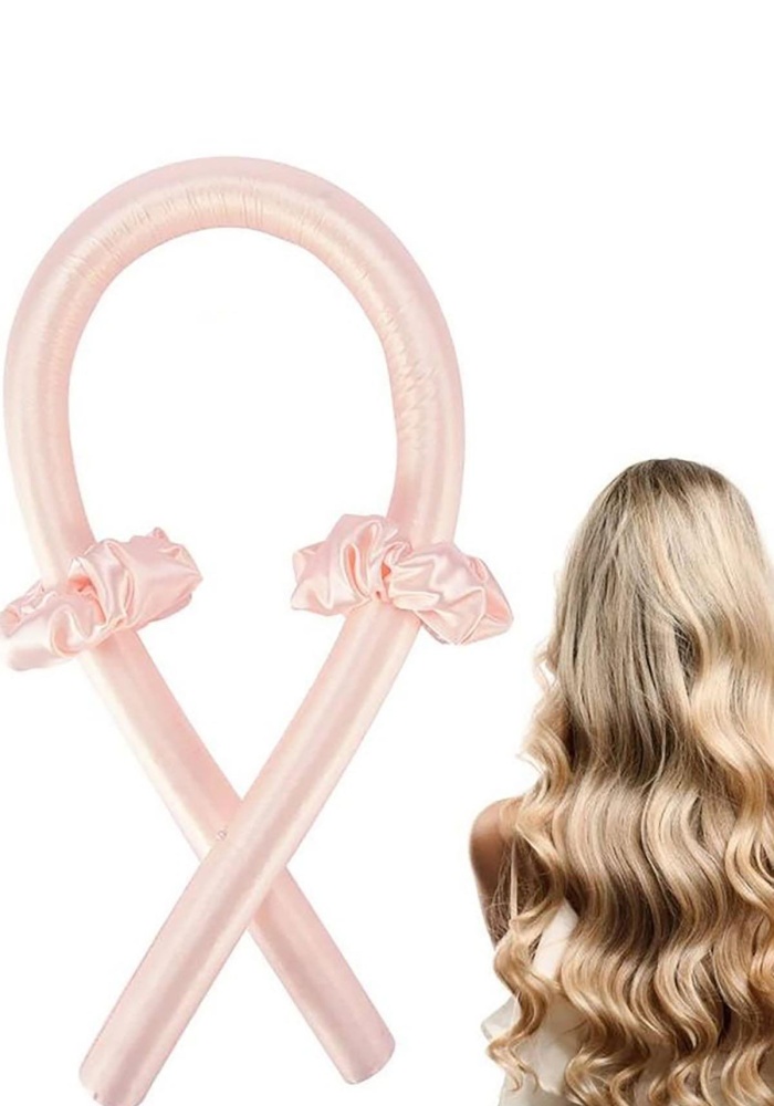 Pudra Renk Saç Şekillendirici Saç Sosisi Saten Toka Seti