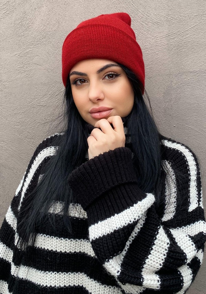 Bordo Renk Bere/ Şapka