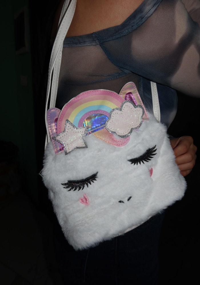 Beyaz Renk Unicorn Figürlü Çocuk Çanta