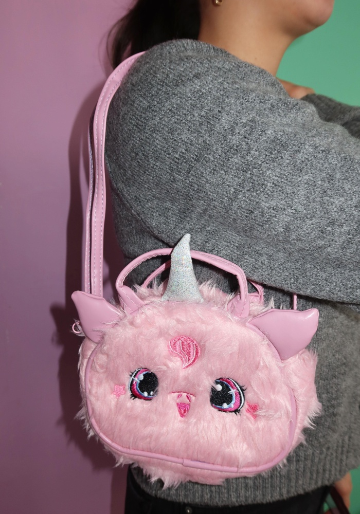 Pembe Renk Unicorn Figürlü Çocuk Çantası