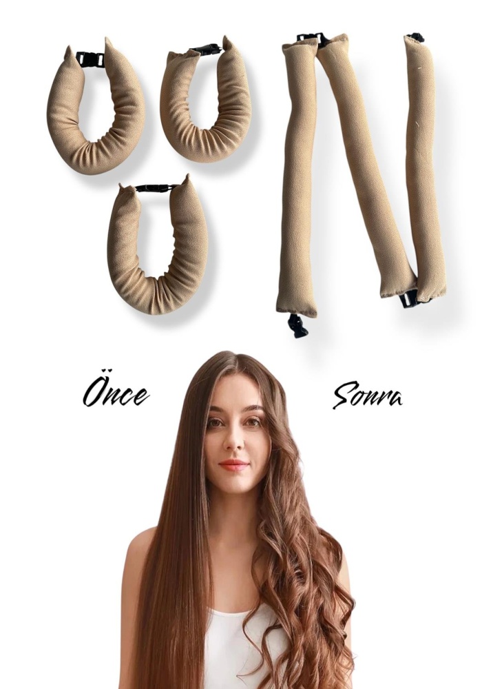 Bej Renk Isısız Şekillendirme/Saç Sosisi 3lü Set