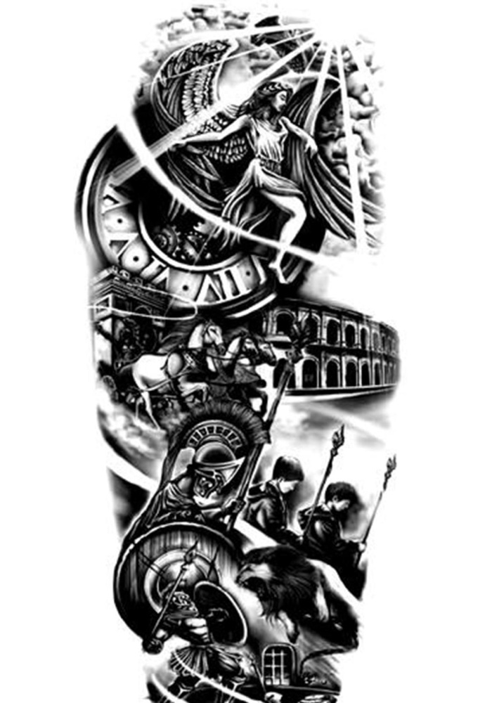 Geçici Karışık Figürlü Dövme Tattoo