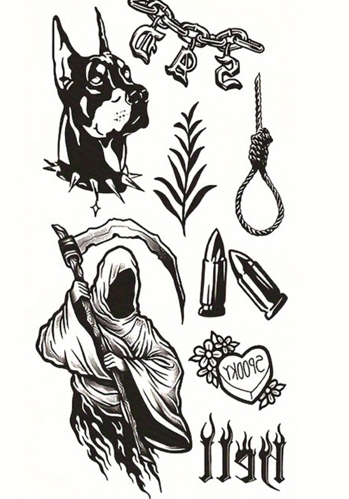 Geçici Karışık Figürlü Dövme Tattoo