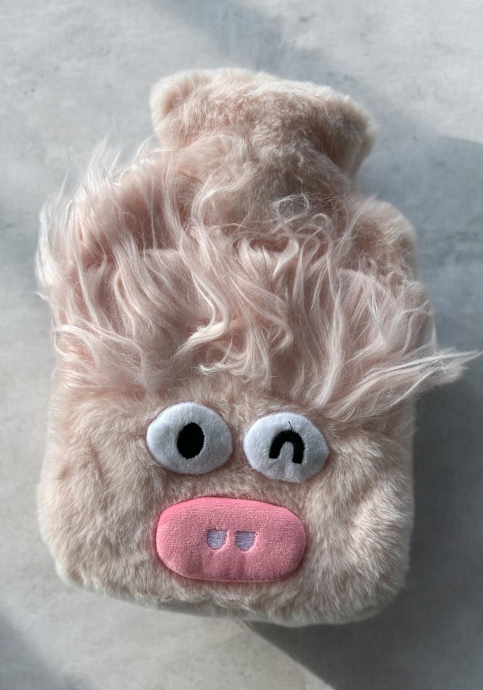 Pembe Renk Canavar Figürlü Peluş Sıcak Su Torbası