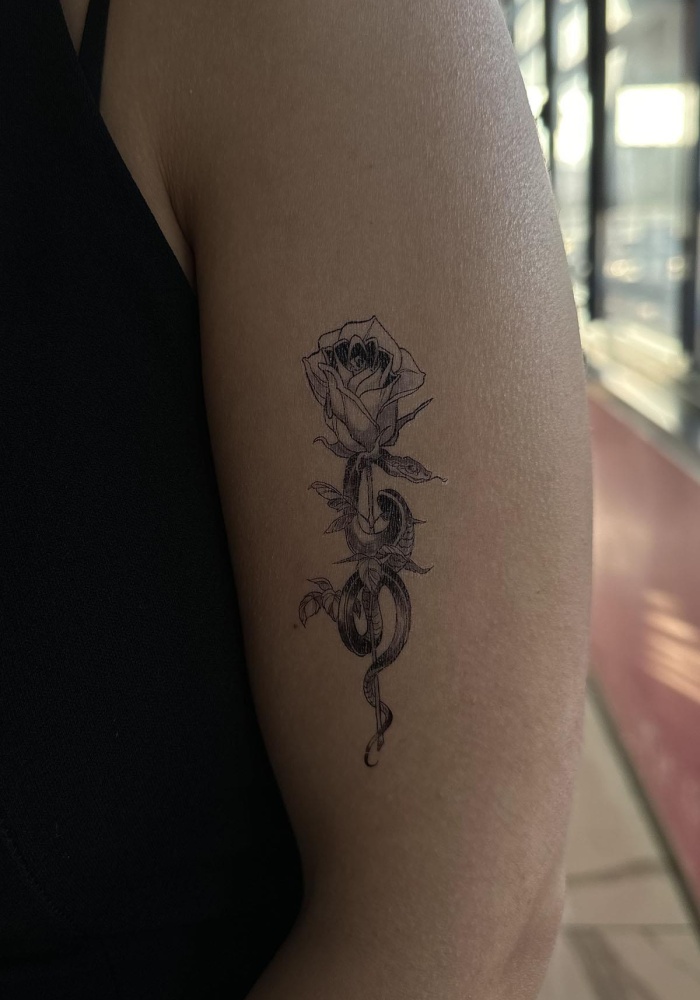 Geçici Gül Figürlü Mini Dövme Tattoo
